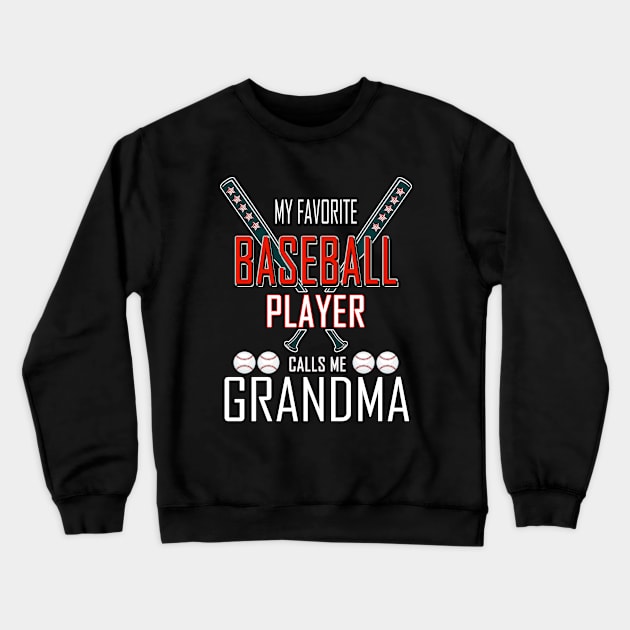 my favorite baseball player proud grandma baseball granny Crewneck Sweatshirt by Marcekdesign